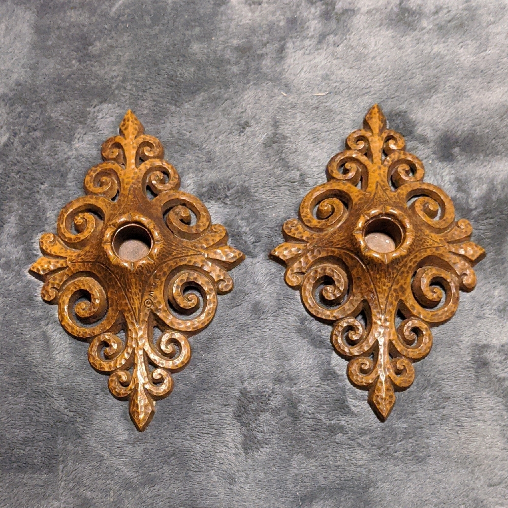 M.P.I. Vintage Faux Wood Candle Holders